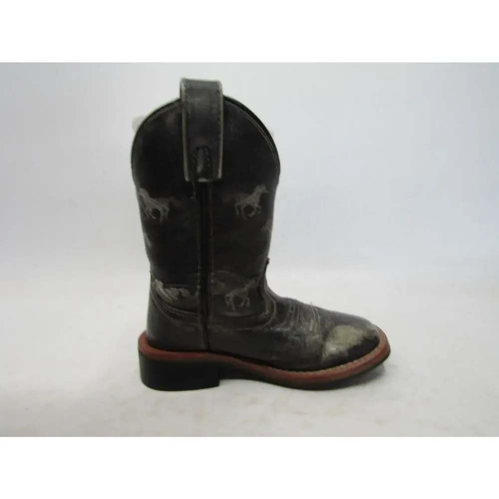 Smoky Mountain Little Kids Youth Size 10 R Black Western Cowboy Boots
